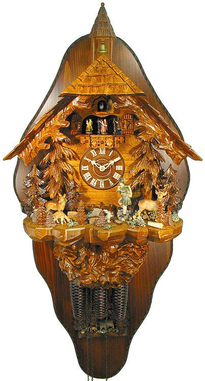 Brett für Kuckucksuhr 8-Tages-Uhrwerk Chalet-Stil 71cm von August Schwer