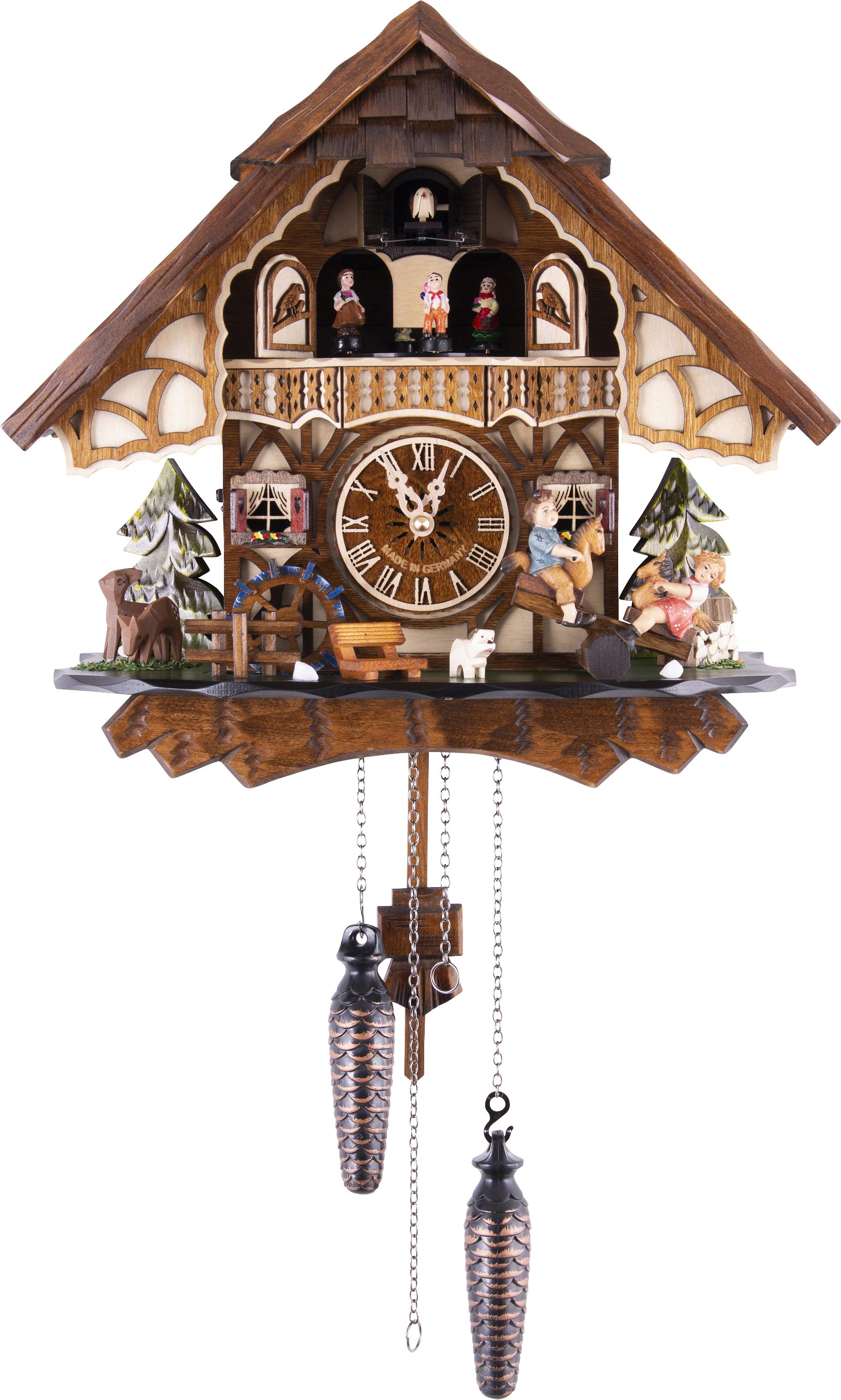 Kuckucksuhr Quarz-Uhrwerk Chalet-Stil 33cm von Engstler