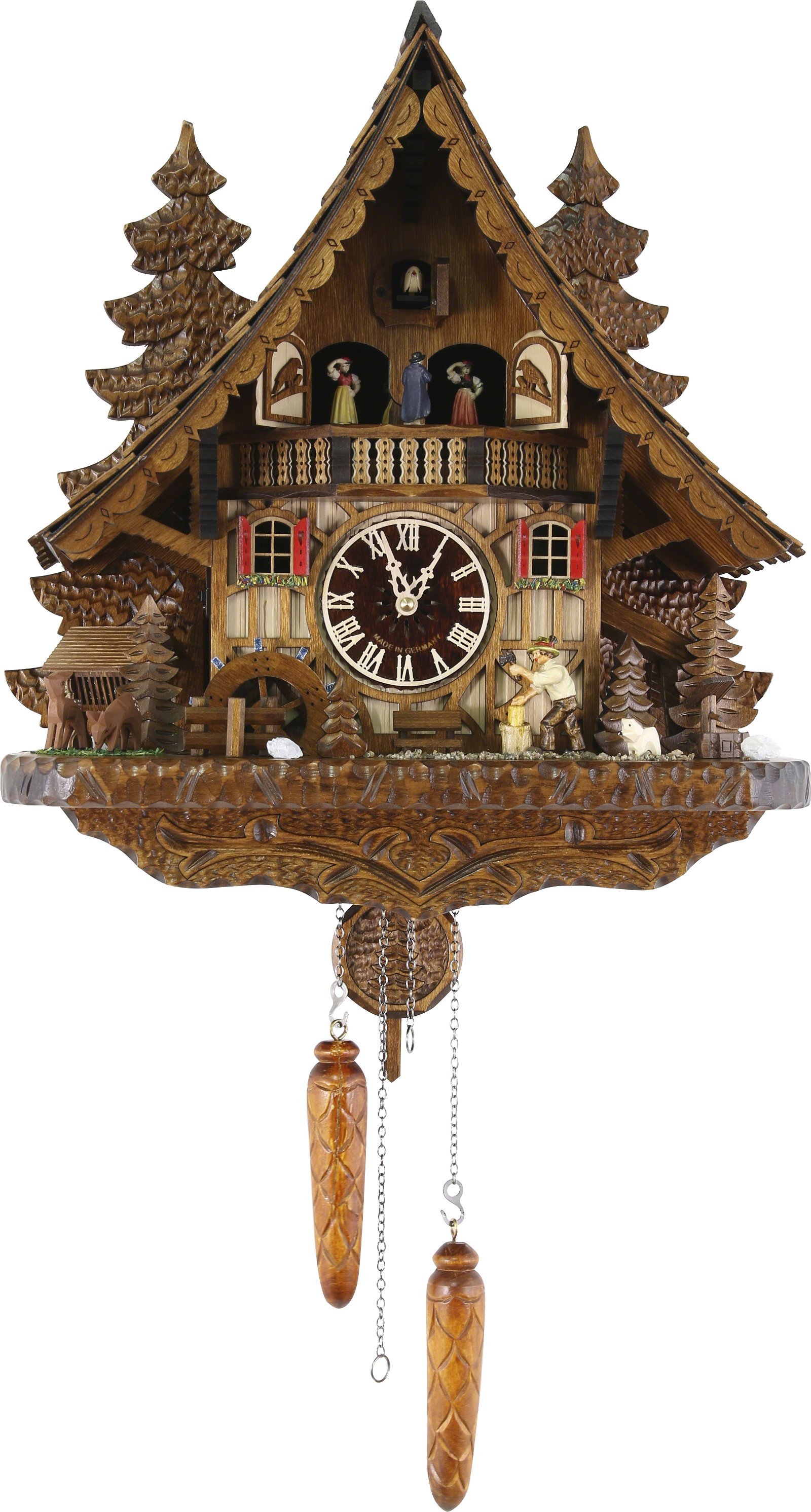 Kuckucksuhr Quarz-Uhrwerk Chalet-Stil 44cm von Engstler