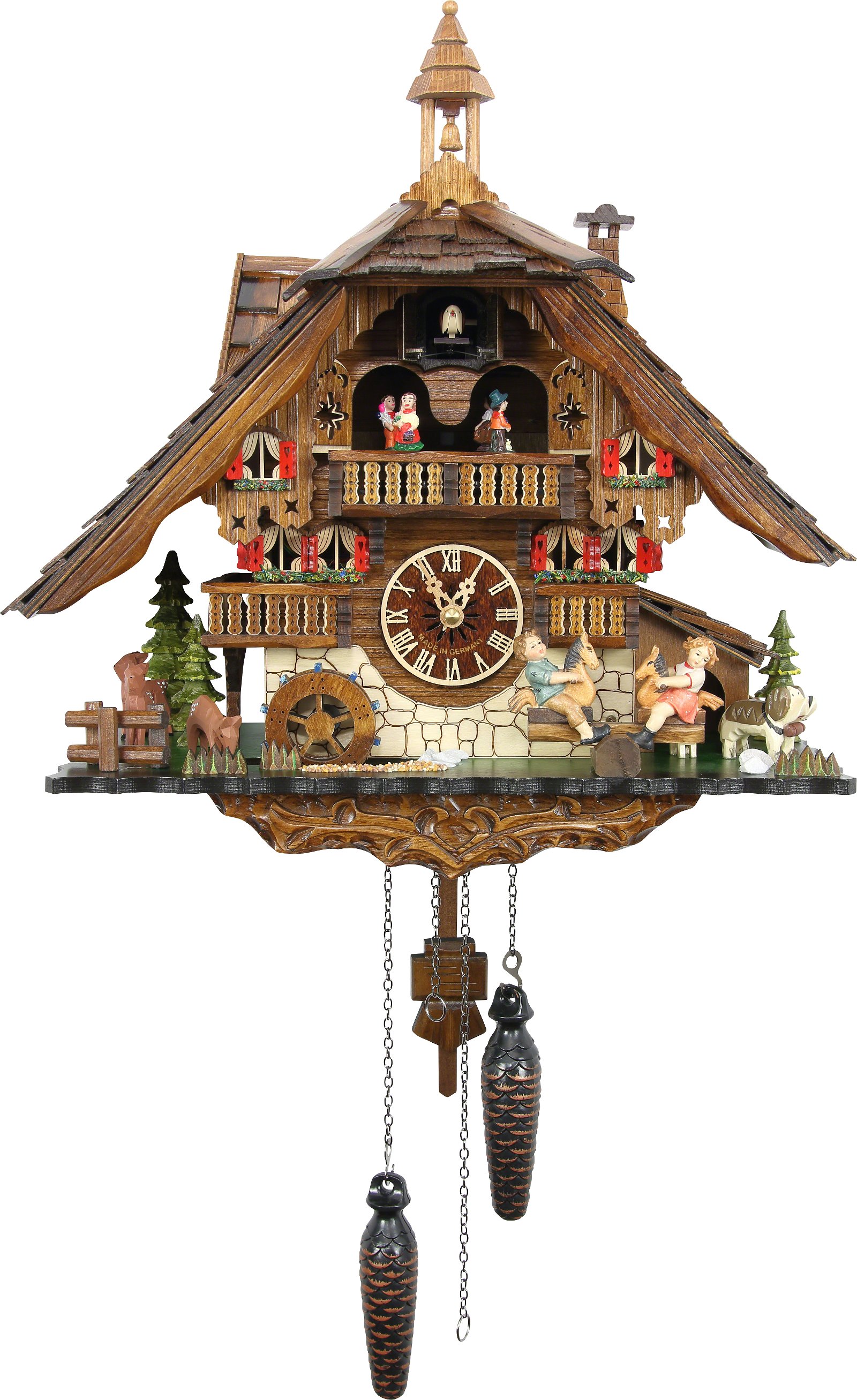 Kuckucksuhr Quarz-Uhrwerk Chalet-Stil 42cm von Schwarzwald-Palast