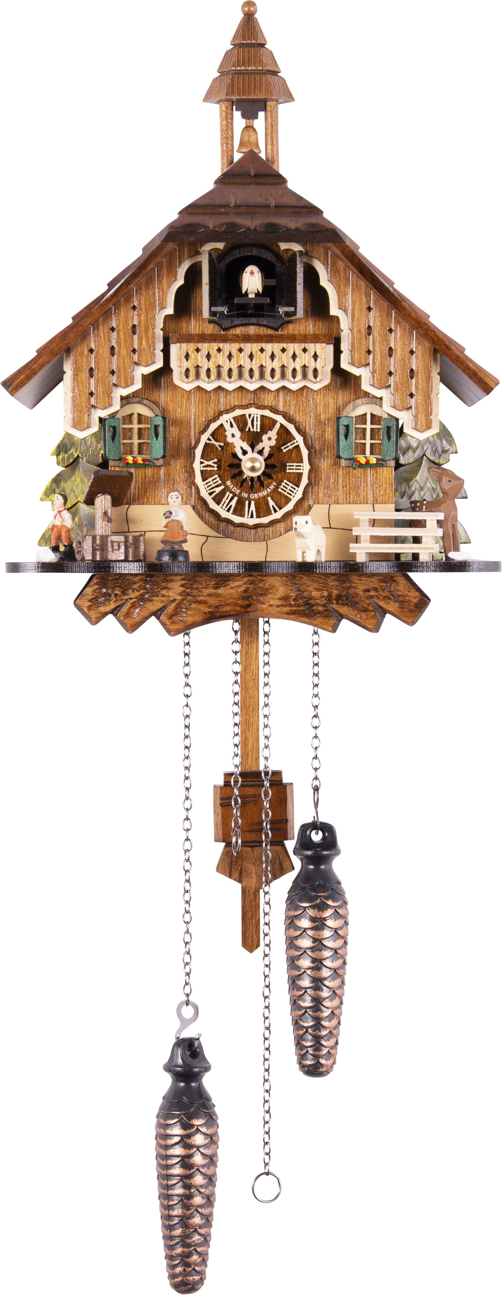 Kuckucksuhr Quarz-Uhrwerk Chalet-Stil 29cm von Engstler