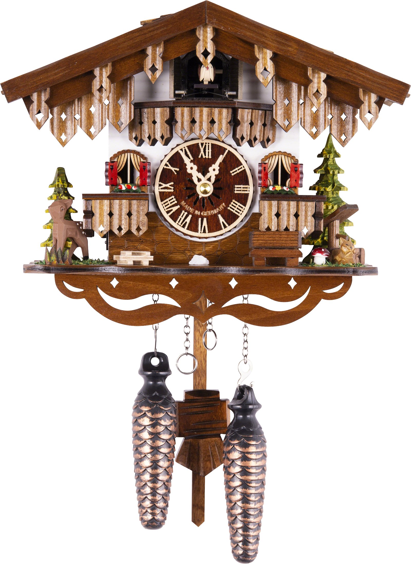 Kuckucksuhr Quarz-Uhrwerk Chalet-Stil 22cm von Engstler