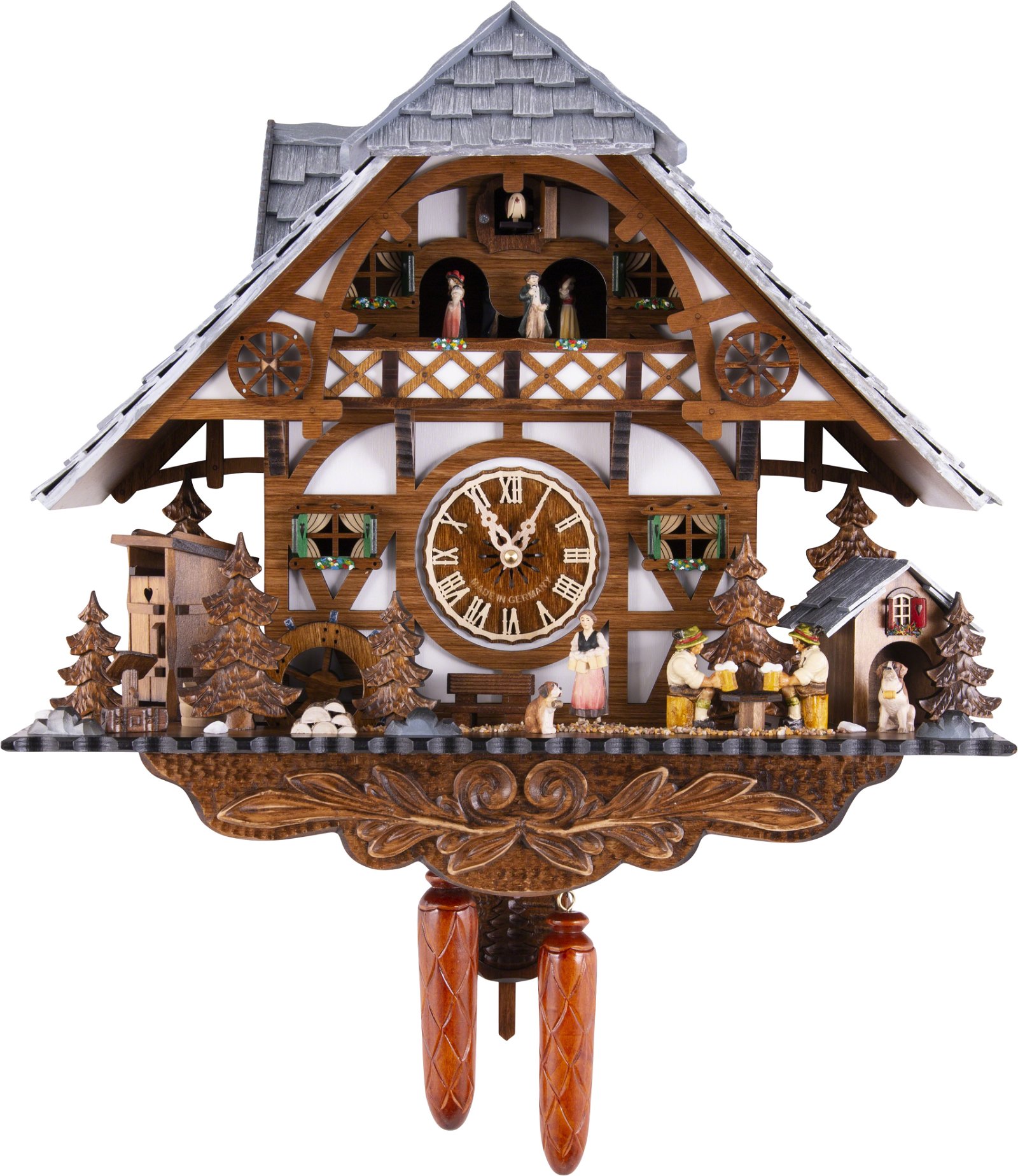Kuckucksuhr Quarz-Uhrwerk Chalet-Stil 43cm von Engstler