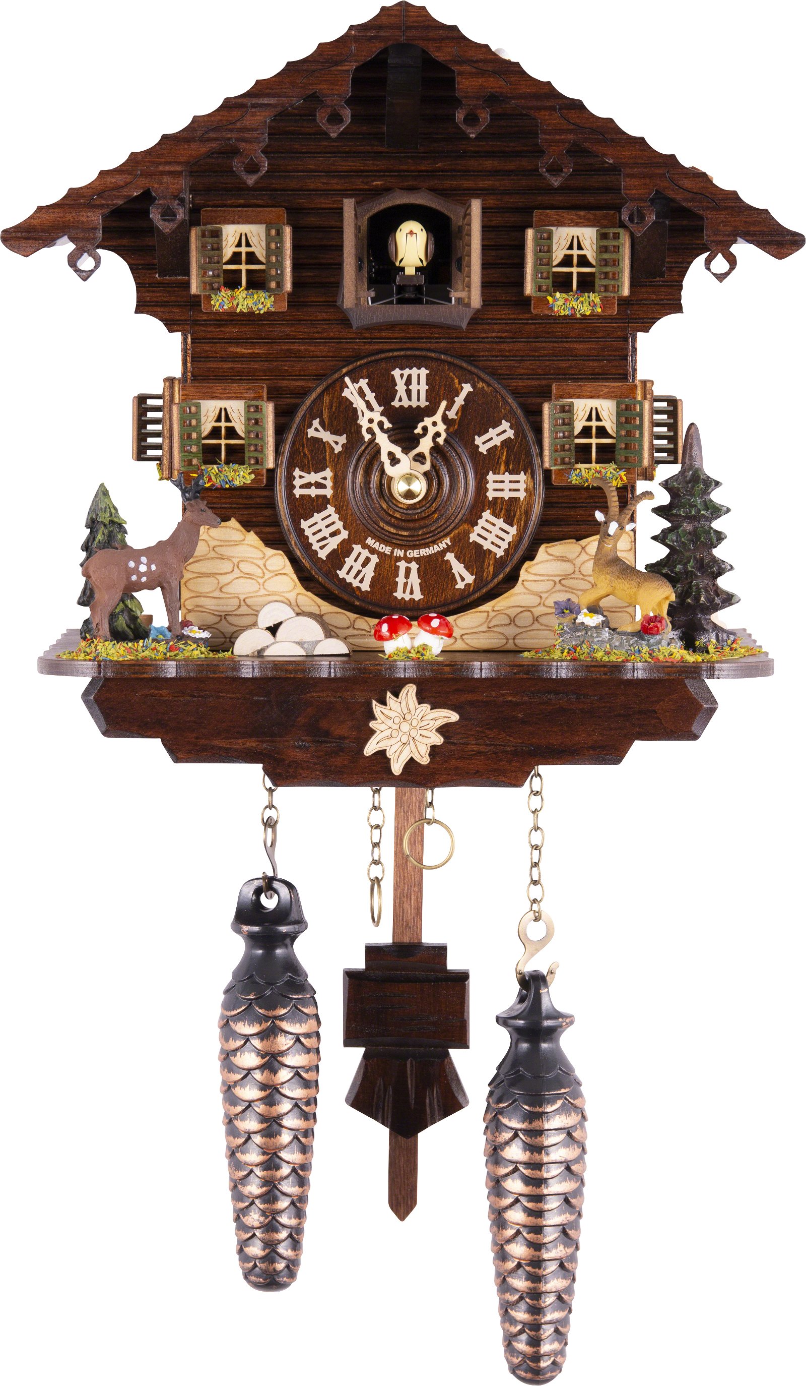 Kuckucksuhr Quarz-Uhrwerk Chalet-Stil 23cm von Trenkle Uhren