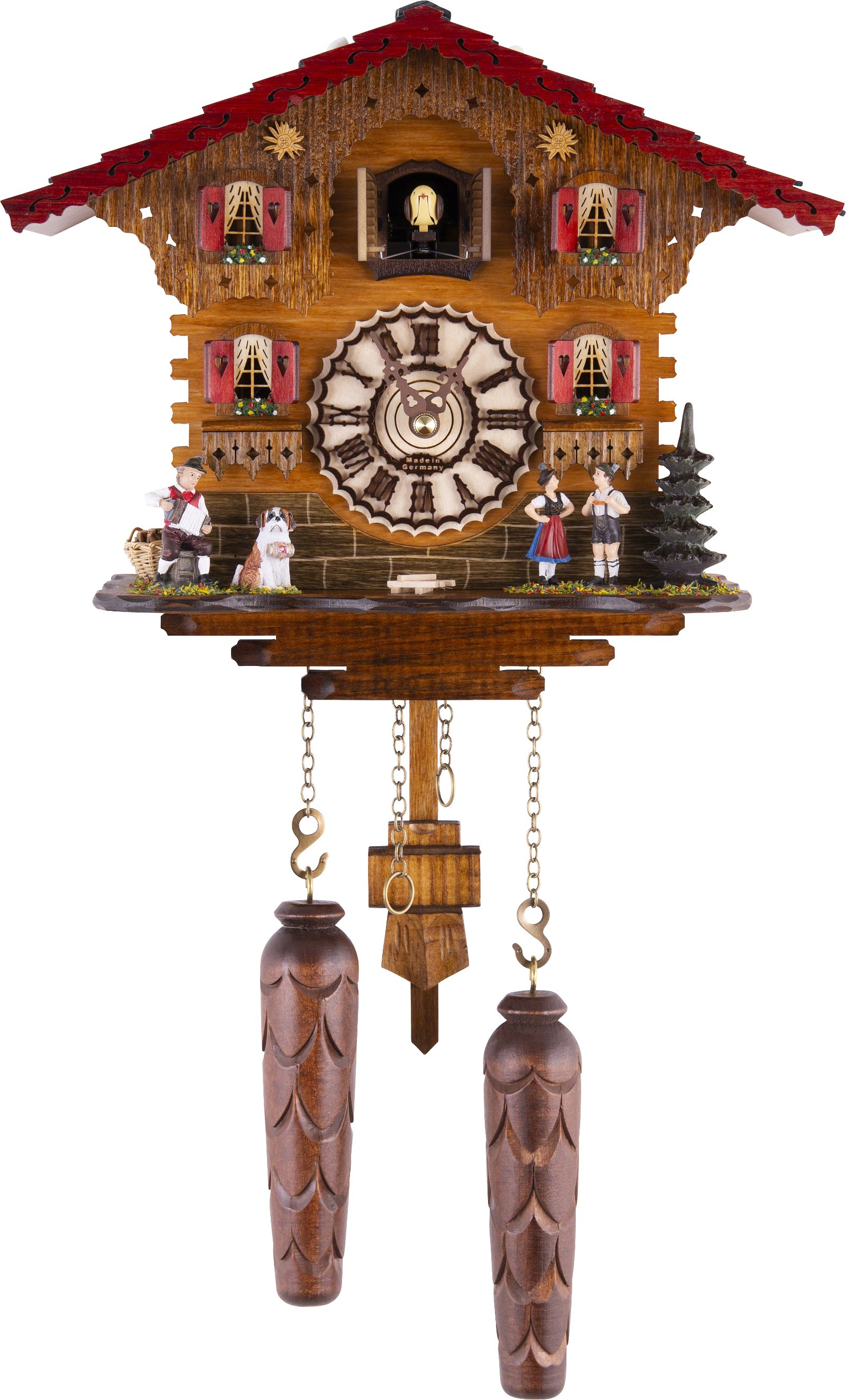 Kuckucksuhr Quarz-Uhrwerk Chalet-Stil 23cm von Trenkle Uhren