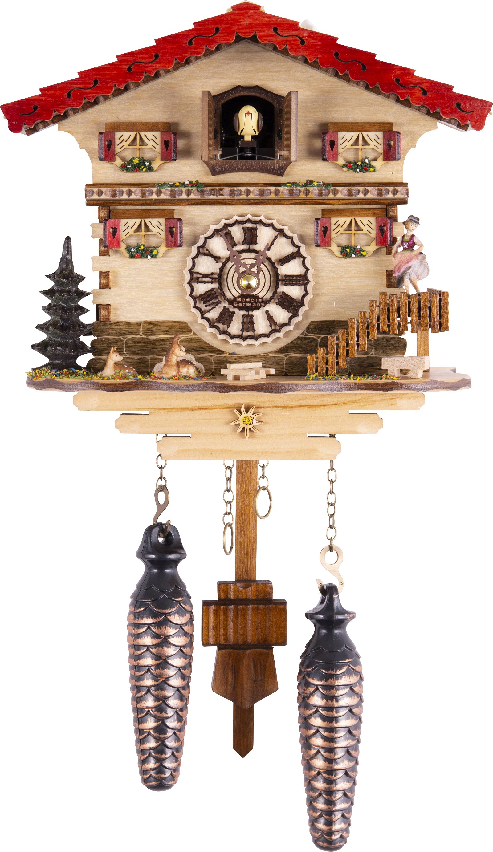 Kuckucksuhr Quarz-Uhrwerk Chalet-Stil 20cm von Trenkle Uhren