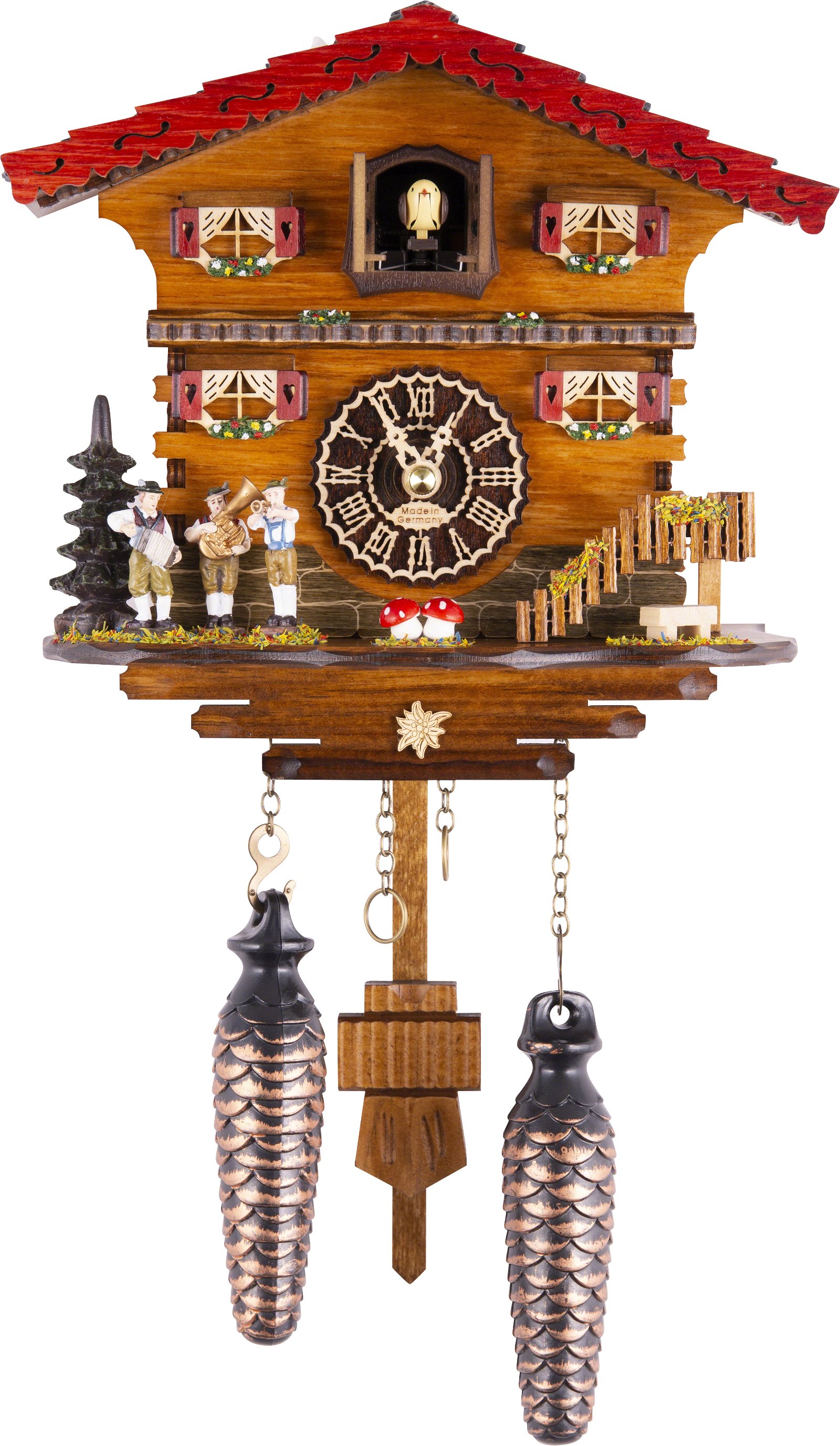 Kuckucksuhr Quarz-Uhrwerk Chalet-Stil 19cm von Trenkle Uhren