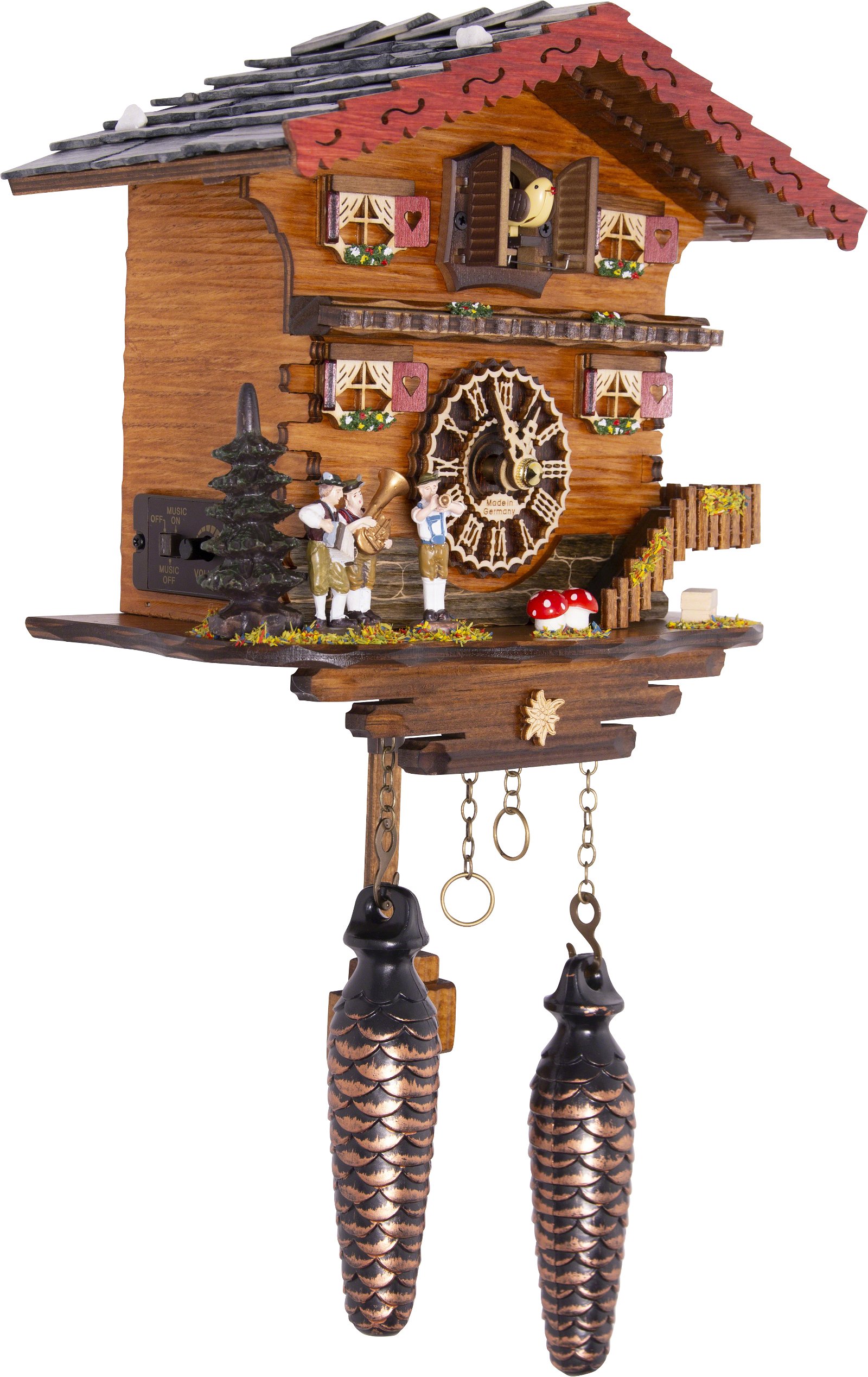 Kuckucksuhr Quarz-Uhrwerk Chalet-Stil 19cm von Trenkle Uhren