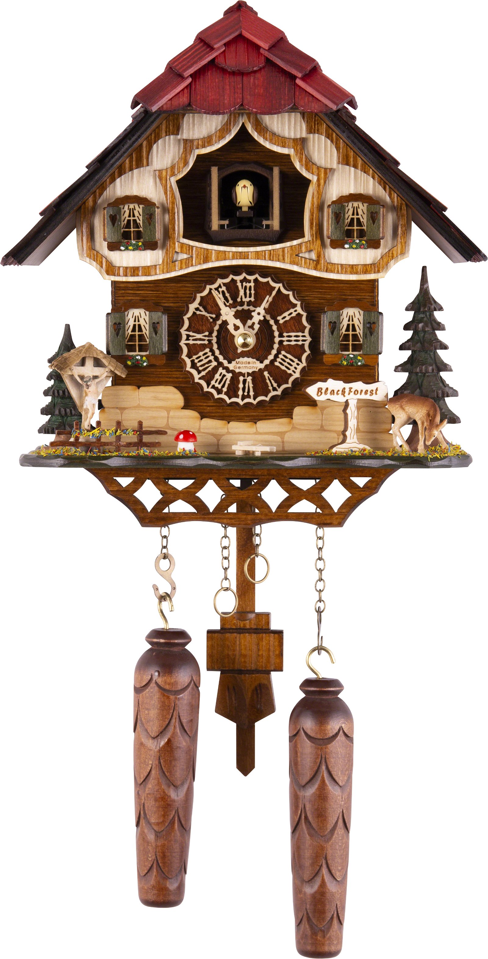 Kuckucksuhr Quarz-Uhrwerk Chalet-Stil 26cm von Trenkle Uhren