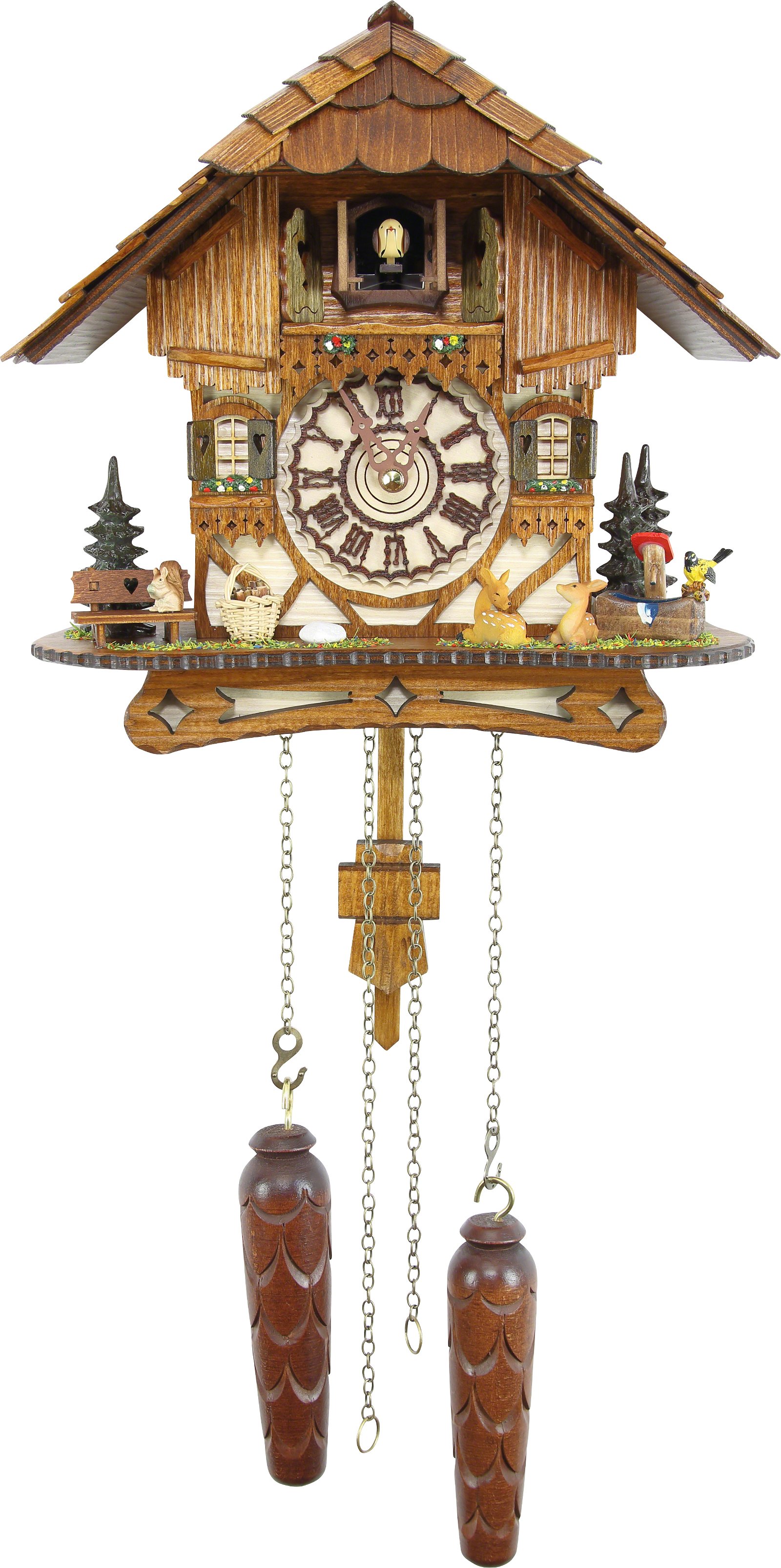 Kuckucksuhr Quarz-Uhrwerk Chalet-Stil 26cm von Schwarzwald-Palast