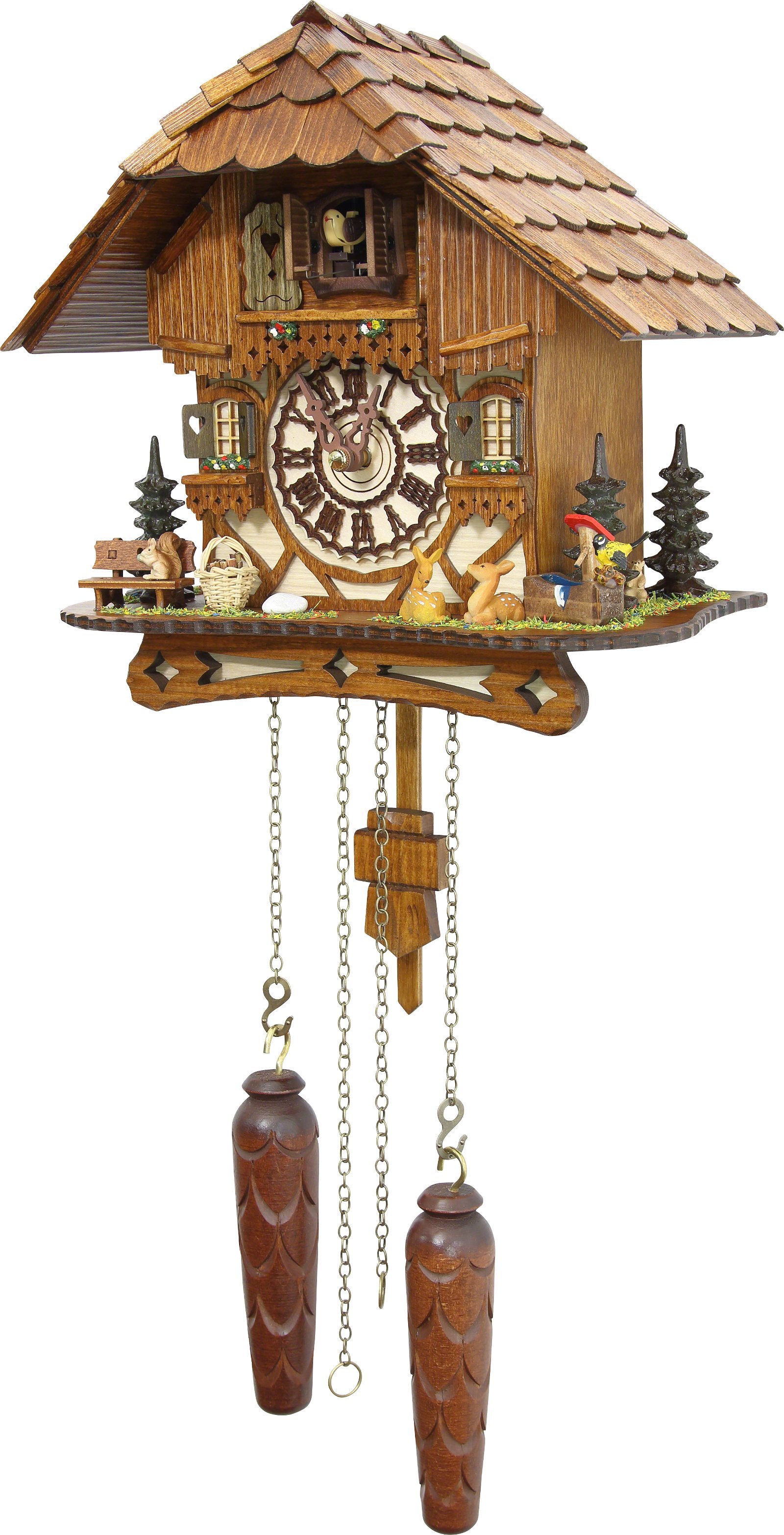 Kuckucksuhr Quarz-Uhrwerk Chalet-Stil 26cm von Schwarzwald-Palast