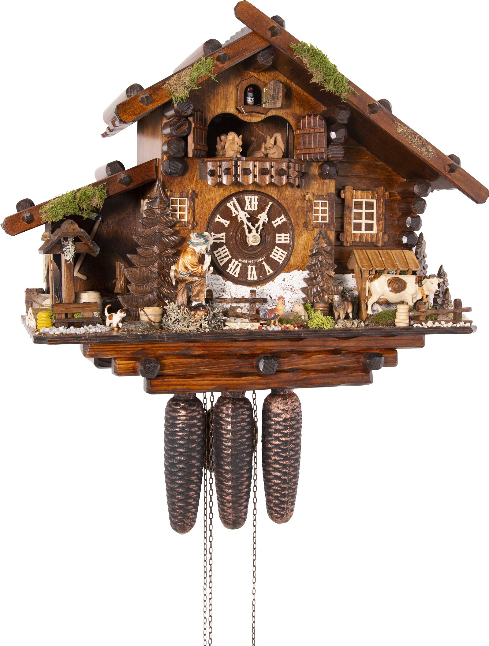 Kuckucksuhr 8-Tages-Uhrwerk Chalet-Stil 35cm von August Schwer