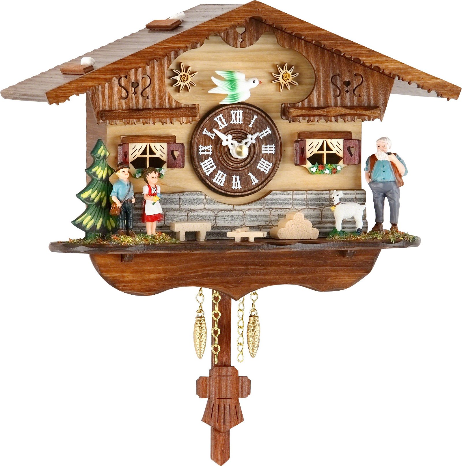 Kuckucksuhr Kuckulino Quarz-Uhrwerk Schwarzwälder Pendeluhr 15cm von Trenkle Uhren