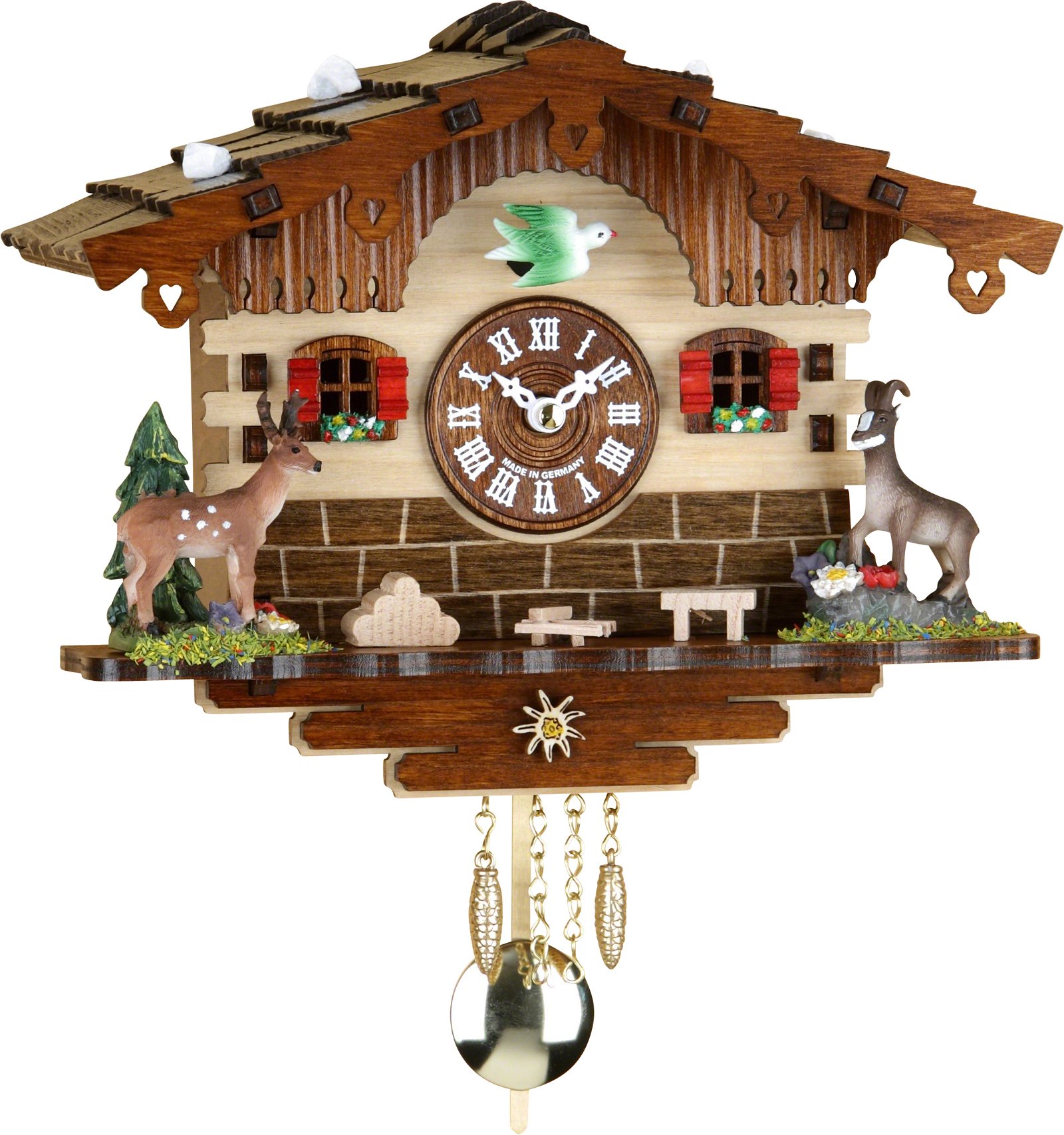 Kuckucksuhr Kuckulino Quarz-Uhrwerk Schwarzwälder Pendeluhr 16cm von Trenkle Uhren