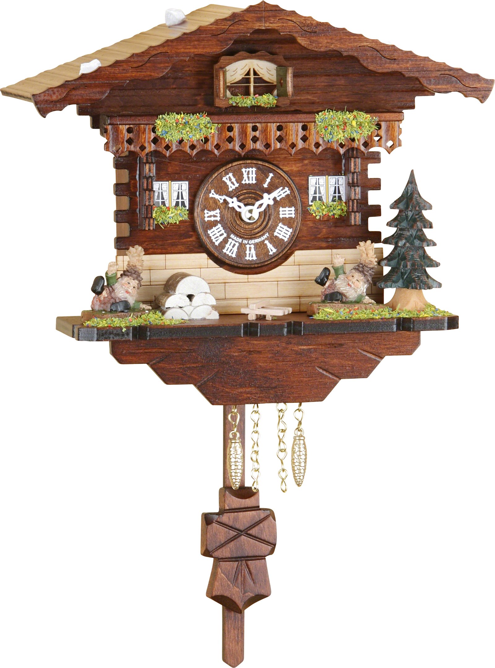 Kuckucksuhr Kuckulino Quarz-Uhrwerk Schwarzwälder Pendeluhr 17cm von Trenkle Uhren