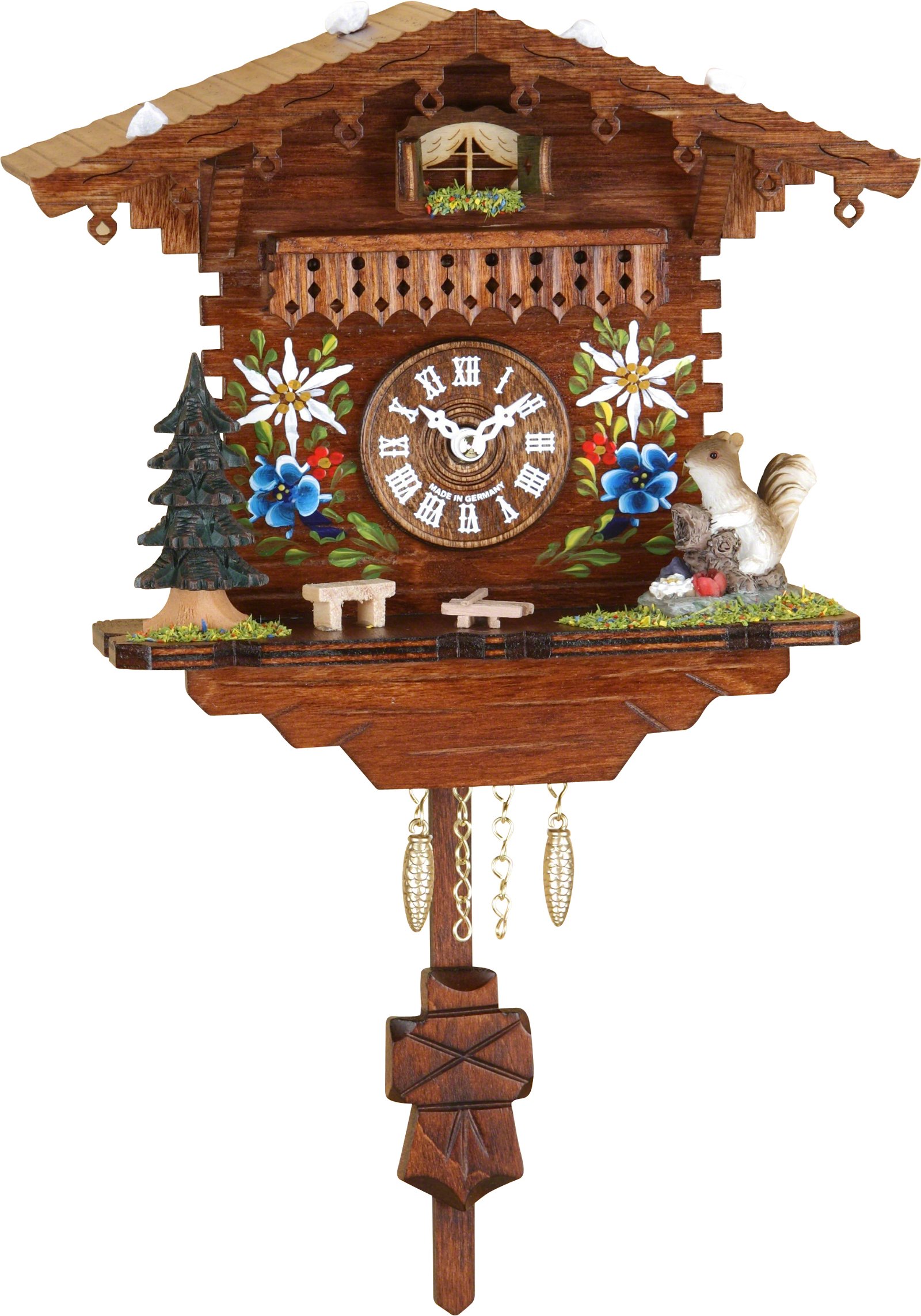 Kuckucksuhr Kuckulino Quarz-Uhrwerk Schwarzwälder Pendeluhr 17cm von Trenkle Uhren