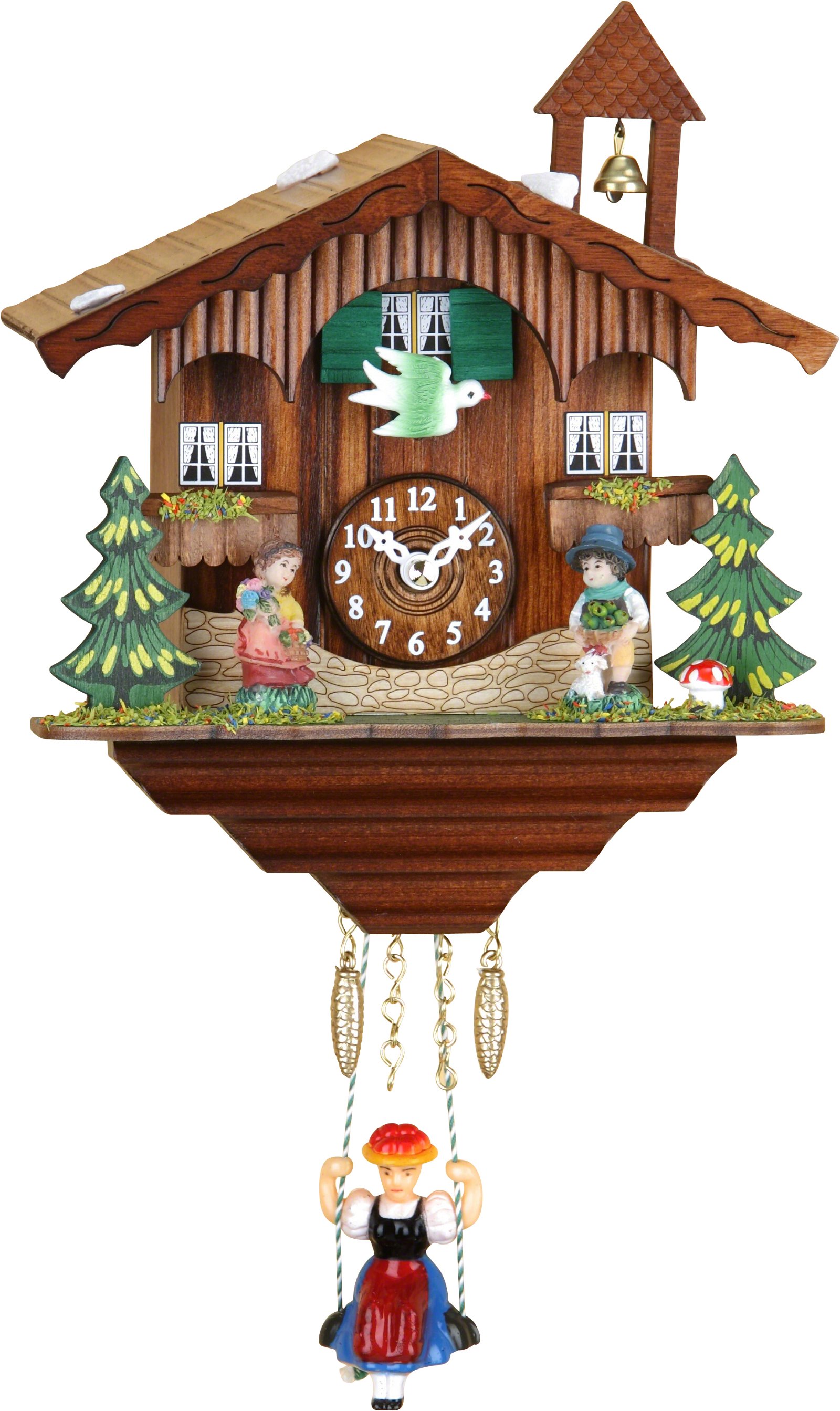 Kuckucksuhr Kuckulino Quarz-Uhrwerk Schwarzwälder Pendeluhr 18cm von Trenkle Uhren