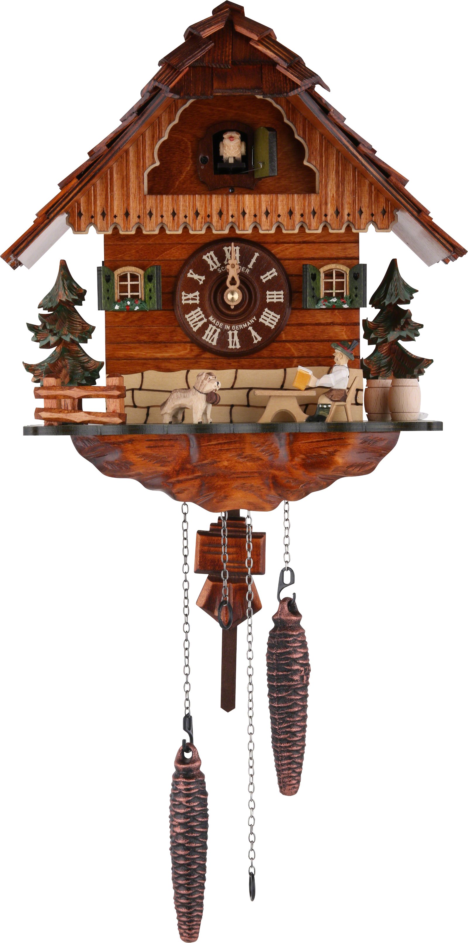 Kuckucksuhr Quarz-Uhrwerk Chalet-Stil 29cm von Anton Schneider