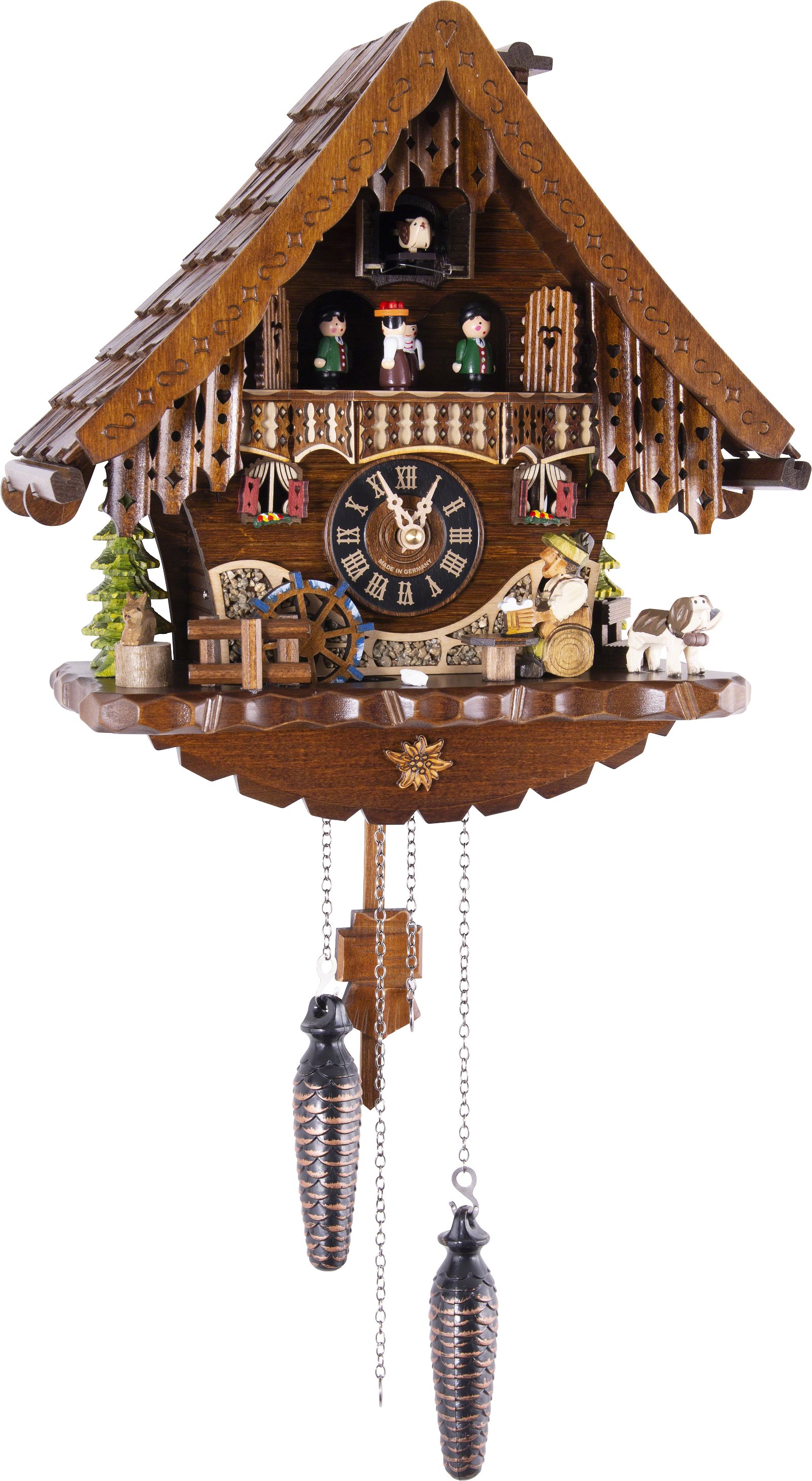 Kuckucksuhr Quarz-Uhrwerk Chalet-Stil 34cm von Engstler
