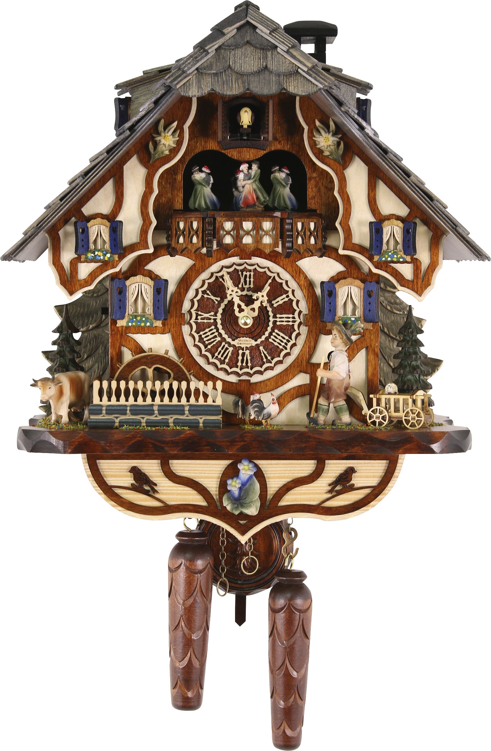 Kuckucksuhr Quarz-Uhrwerk Chalet-Stil 45cm von Trenkle Uhren