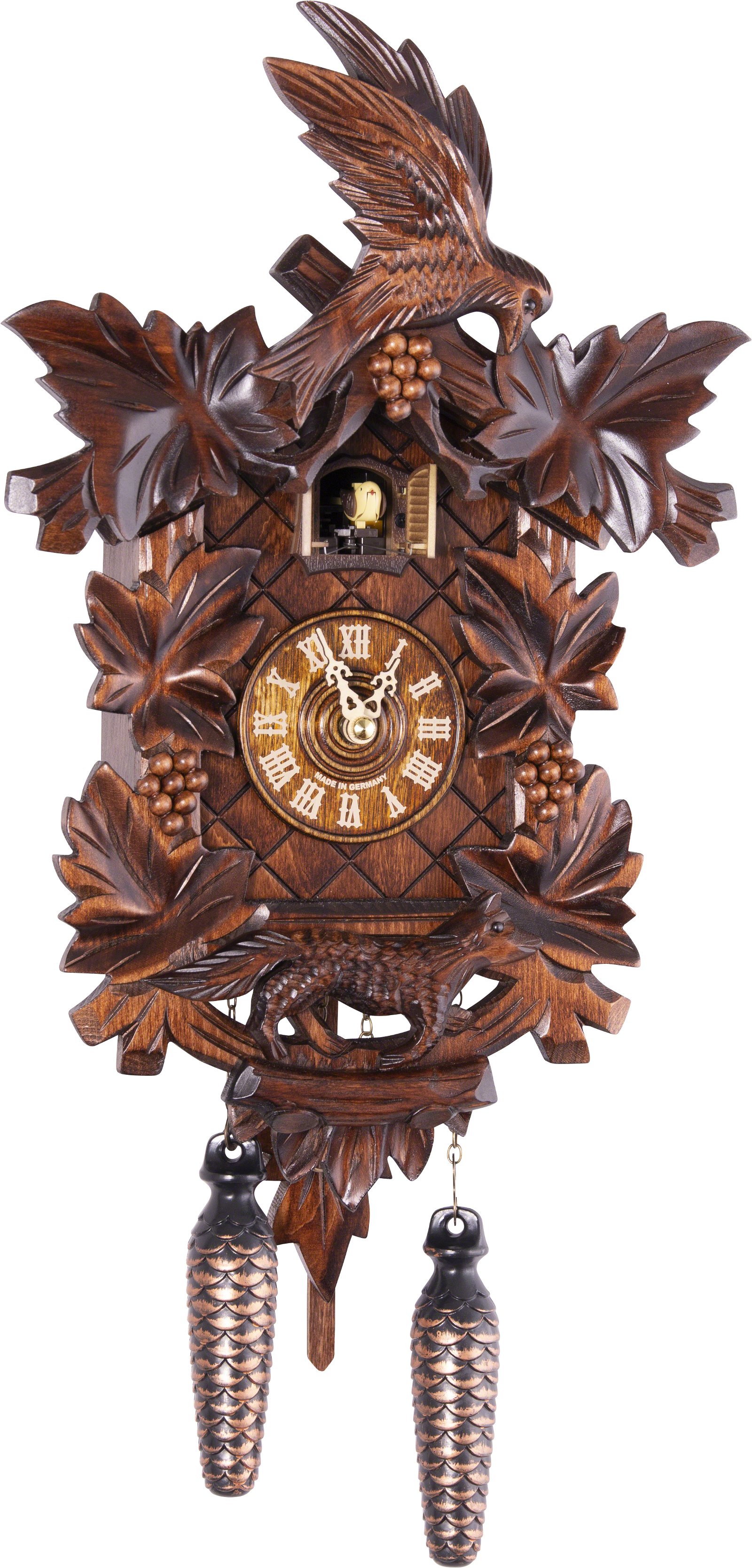 Kuckucksuhr Quarz-Uhrwerk geschnitzt 40cm von Trenkle Uhren